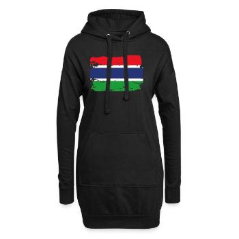 Drapeau officiel de la Gambie Pays géorgien gambien - Sweat-shirt à capuche long Femme - noir - Devant