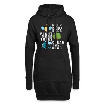 Aidez plus d’abeilles à planter plus d’arbres nettoyer les mers Nouveau - Sweat-shirt à capuche long Femme - noir - Devant