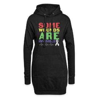 Nicht jede Behinderung ist sichtbar psychische Gesundheit - Hoodie-Kleid - Schwarz - Vorne