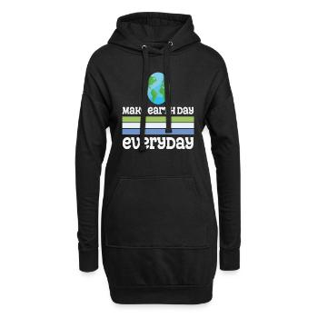 Faites des citations quotidiennes du Jour de la Terre - Sweat-shirt à capuche long Femme - noir - Devant