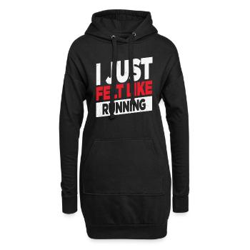 J’avais juste l’impression de courir des citations de coureurs - Sweat-shirt à capuche long Femme - noir - Devant