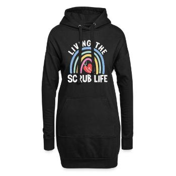 Vivre le gommage Citations de vie - Sweat-shirt à capuche long Femme - noir - Devant