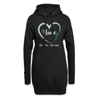 Krankenschwestern leben Liebe retten Leben - Hoodie-Kleid - Schwarz - Vorne
