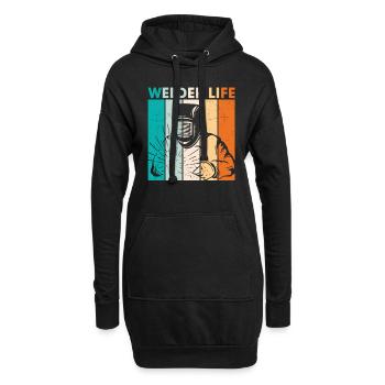 Soudeur Life Retro Vintage - Sweat-shirt à capuche long Femme - noir - Devant