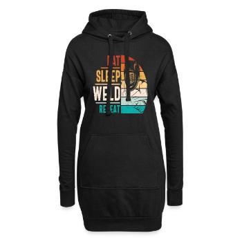 Eat Sleep Weld Wiederholungsschweißangebote - Hoodie-Kleid - Schwarz - Vorne