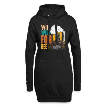 Will Weld pour le soudage de la bière Retro - Sweat-shirt à capuche long Femme - noir - Devant