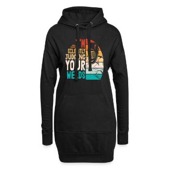 Je juge silencieusement vos soudures - Sweat-shirt à capuche long Femme - noir - Devant