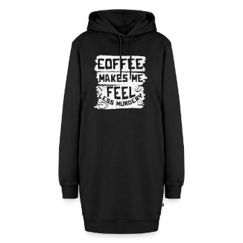 Kaffee lässt mich weniger mörderisch fühlen Kaffeezitate - Hoodie-Kleid - Schwarz - Vorne