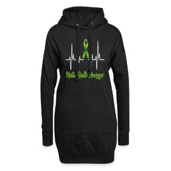 Sensibilisation à la santé mentale - Sweat-shirt à capuche long Femme - noir - Devant