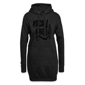 Travailleur social Ol Hashtag Vie Travail social Citations - Sweat-shirt à capuche long Femme - noir - Devant