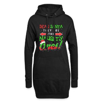 Cher Père Noël, vous êtes les vilains - Sweat-shirt à capuche long Femme - noir - Devant