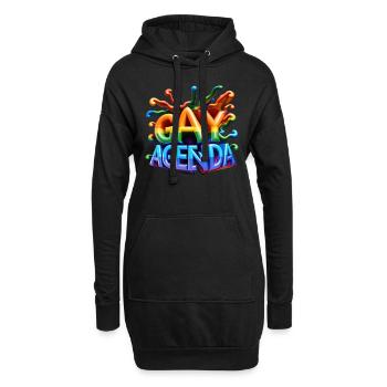 Die schwule Agenda - Humor & Pride - Hoodie-Kleid - Schwarz - Vorne
