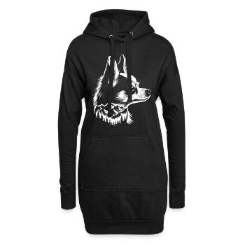Hund Chihuahua Berg - Hoodie-Kleid - Schwarz - Vorne