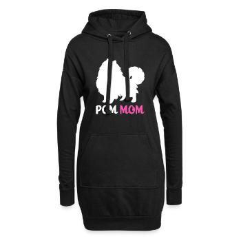 Pomeranian Zwergspitz Hund Papa - Hoodie-Kleid - Schwarz - Vorne