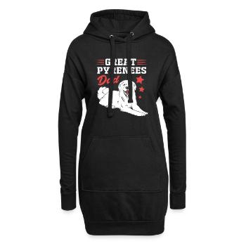 Chien des Pyrénées - Sweat-shirt à capuche long Femme - noir - Devant