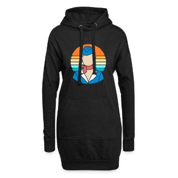 Hôtesse de l’air Hôtesse de l’air - Sweat-shirt à capuche long Femme - noir - Devant