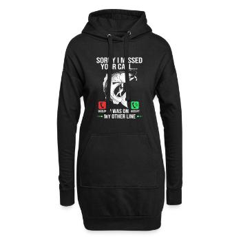 Truite, pêche, hameçon, canne à pêche, pêcheur, poisson-grenouille - Sweat-shirt à capuche long Femme - noir - Devant