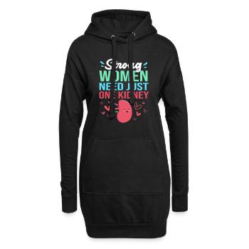 Nierenspender Spender Niere - Hoodie-Kleid - Schwarz - Vorne