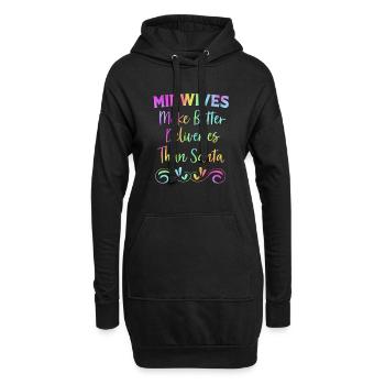 Hebamme - Hoodie-Kleid - Schwarz - Vorne