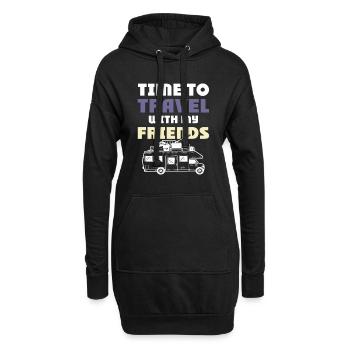 Voyagez avec des amis - Sweat-shirt à capuche long Femme - noir - Devant