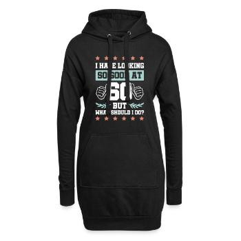 60 jahre alt birthday - Hoodie-Kleid - Schwarz - Vorne
