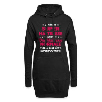 Super Maîtresse Super Pouvoirs Cadeau Maîtresse - Sweat-shirt à capuche long Femme - noir - Devant