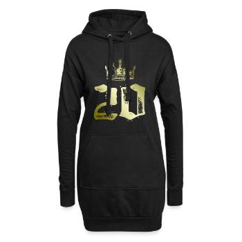 Couronne de 20 chiffres - Sweat-shirt à capuche long Femme - noir - Devant