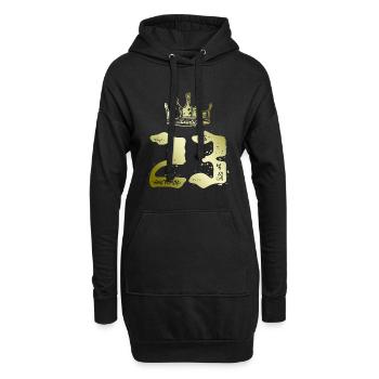 23 Couronne numérique - Sweat-shirt à capuche long Femme - noir - Devant