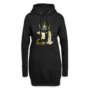 21 Nombre Couronne - Sweat-shirt à capuche long Femme - noir - Devant