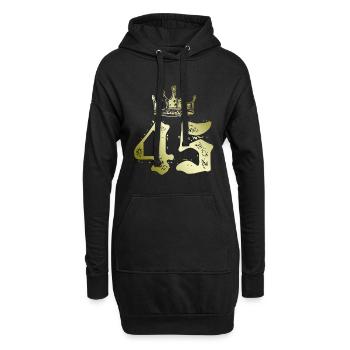 45 Couronne numérique - Sweat-shirt à capuche long Femme - noir - Devant