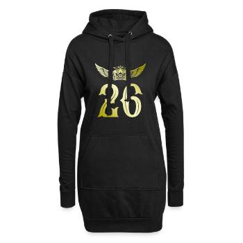 26 Number crown - Hoodie Dress - black - Front