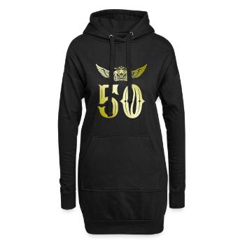 Couronne de 50 numéros - Sweat-shirt à capuche long Femme - noir - Devant