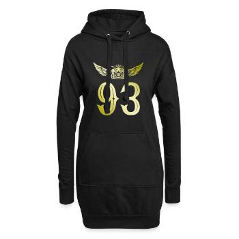 93 Couronne numérique - Sweat-shirt à capuche long Femme - noir - Devant