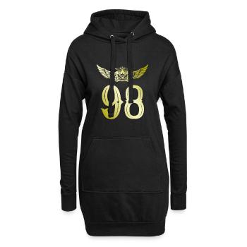 98 Couronne numérique - Sweat-shirt à capuche long Femme - noir - Devant
