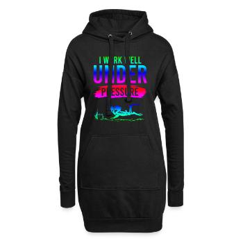 Spruch tauchen - Sweat-shirt à capuche long Femme - noir - Devant