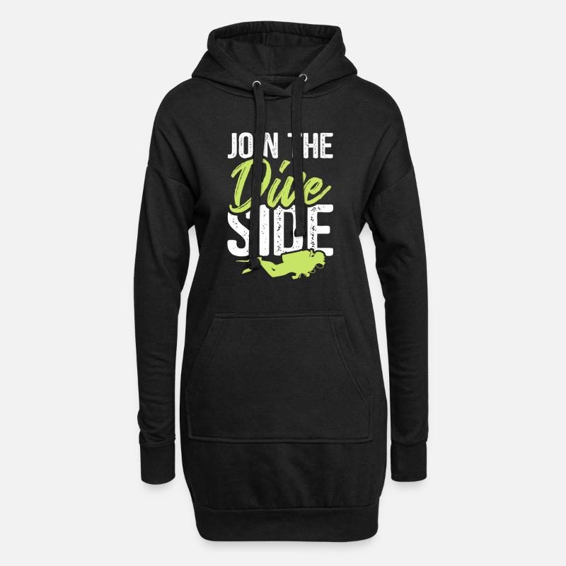 tauchen taucher - Hoodie-Kleid - Schwarz