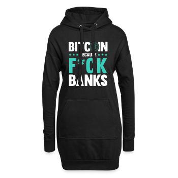 bitcoin fuck bank - Hoodie-Kleid - Schwarz - Vorne