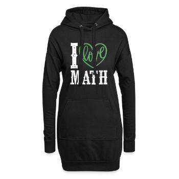 J’adore les mathématiques - Sweat-shirt à capuche long Femme - noir - Devant