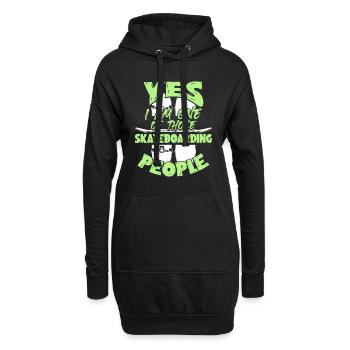 skateboarding spruch - Hoodie-Kleid - Schwarz - Vorne