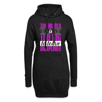 slogan de voyage de voyage - Sweat-shirt à capuche long Femme - noir - Devant
