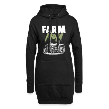 farm mom mama - Hoodie-Kleid - Schwarz - Vorne