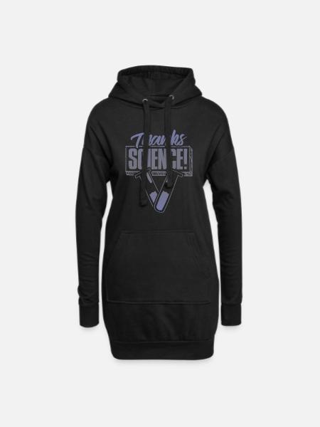 danke wissenschaft - Hoodie-Kleid - Schwarz