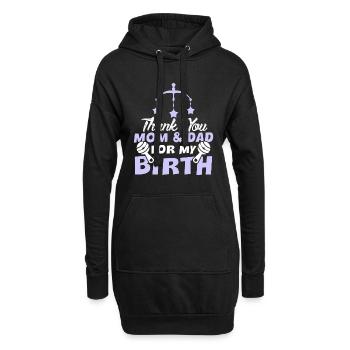 danke mama papa baby - Hoodie-Kleid - Schwarz - Vorne