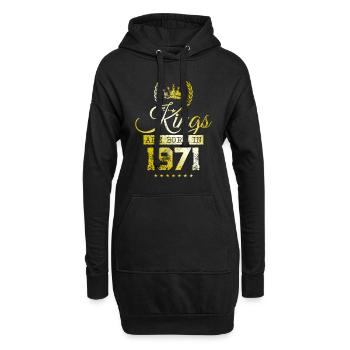 kings are born 1971 - Hoodie-Kleid - Schwarz - Vorne