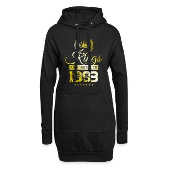 kings are born 1993 - Hoodie-Kleid - Schwarz - Vorne