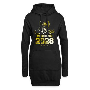 les rois naissent en 2026 - Sweat-shirt à capuche long Femme - noir - Devant