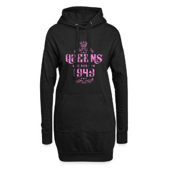 né en 1949 - Sweat-shirt à capuche long Femme - noir - Devant