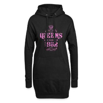 né en 1962 - Sweat-shirt à capuche long Femme - noir - Devant