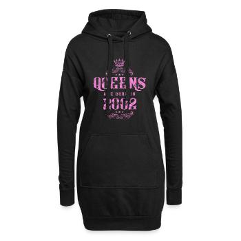 né en 2002 - Sweat-shirt à capuche long Femme - noir - Devant