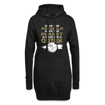 bien-être animal protection de l’environnement - Sweat-shirt à capuche long Femme - noir - Devant
